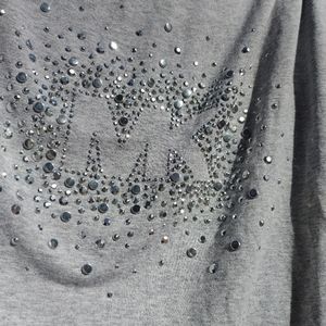 Michael Kors XS Long-Sleeved Top in Soft Grey